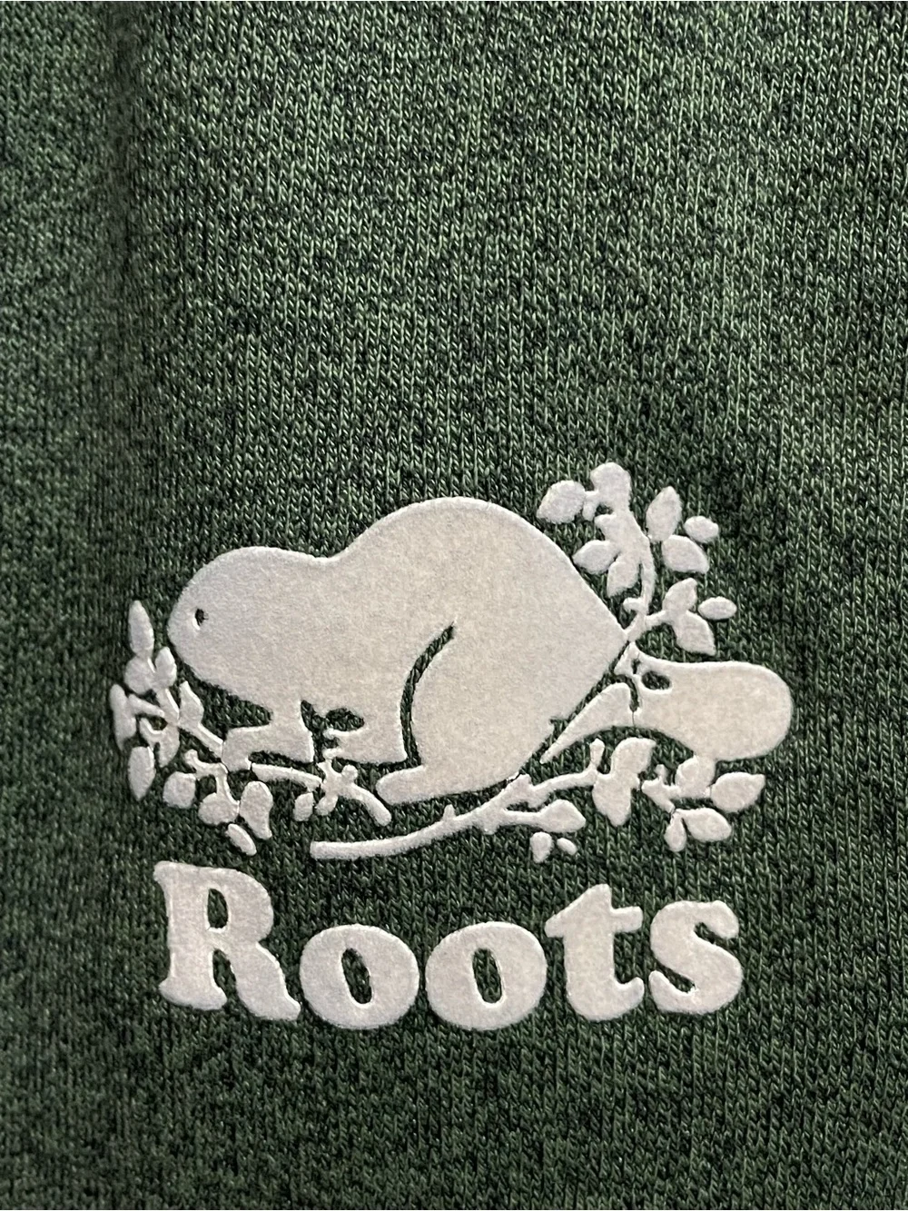 Roots Forest Green Sweatpants with White Logo Men Women XS - Picture 3 of 10